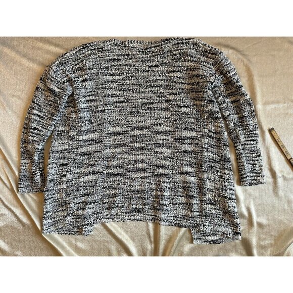Rachel Zoe Open Cardigan Sweater Sz Large  Multi Tweed Color Texture Pockets - Picture 11 of 11